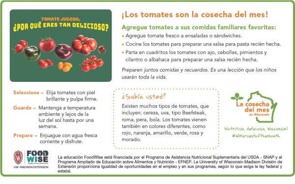 Inserción para el boletín sobre los tomates