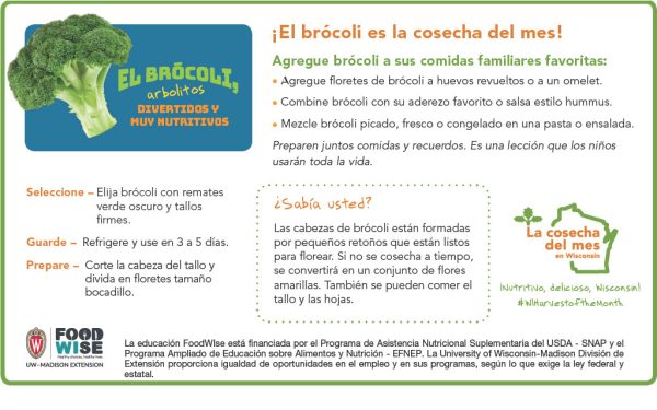 Inserción para el boletín sobre el brócoli