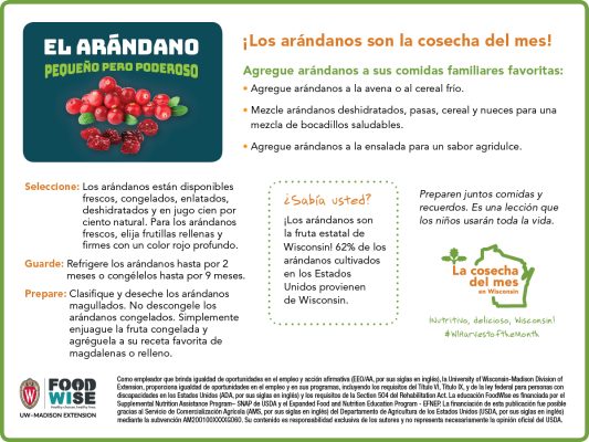 Inserción para el boletín sobre las arándanos