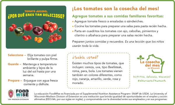 Inserción para el boletín sobre los tomates