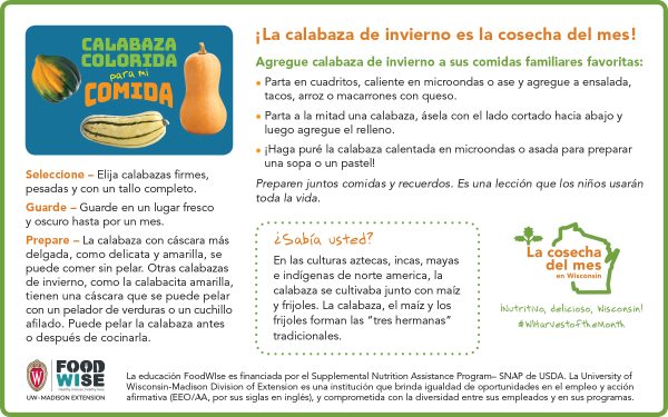 Inserción para el boletín sobre las calabazas de invierno